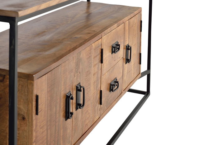 GINER Y COLOMER Buffet en bois de manguier et métal naturel